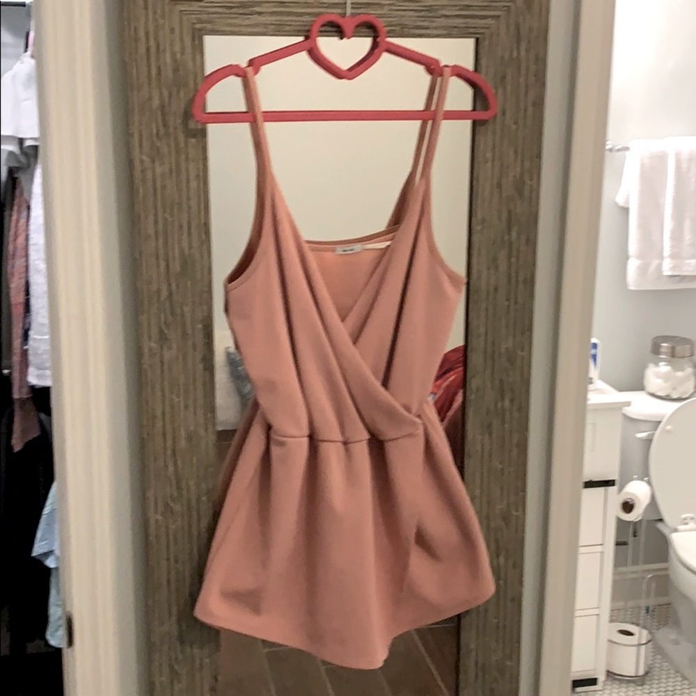 LIGHT PINK CROSS FRONT SKORT ROMPER